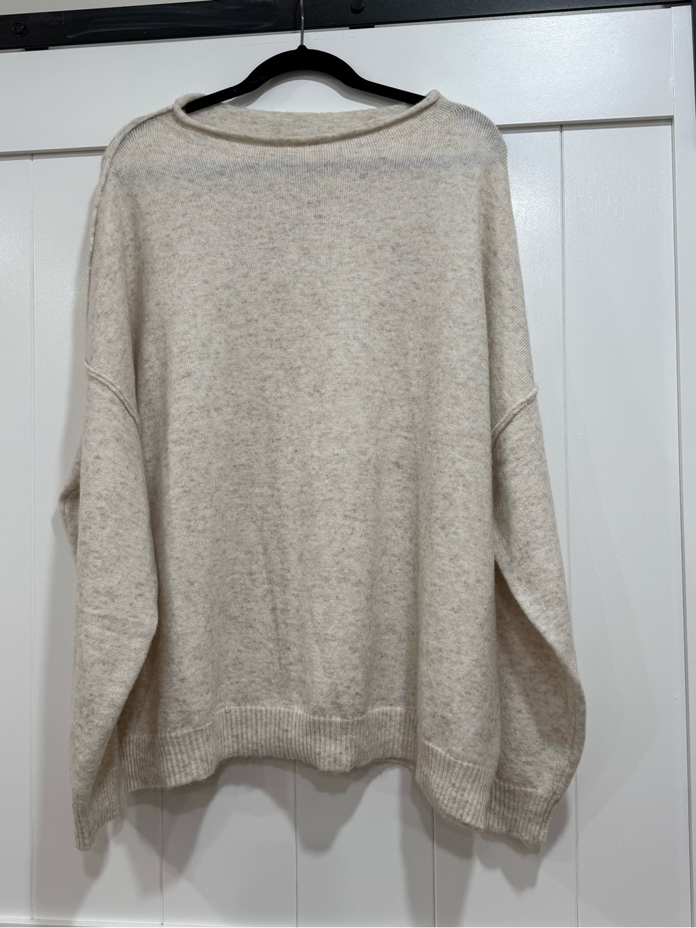nuuds Scoop-Neck Oversized Sweater in Oatmeal Heather